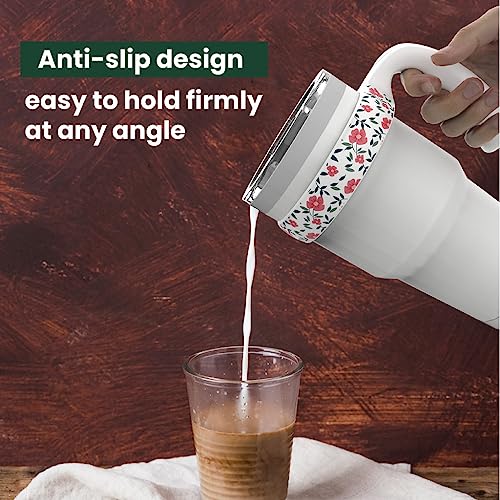 YETI 30 oz Tumbler Handle with Floral Pattern - White Handle, Durable & Anti-Slip