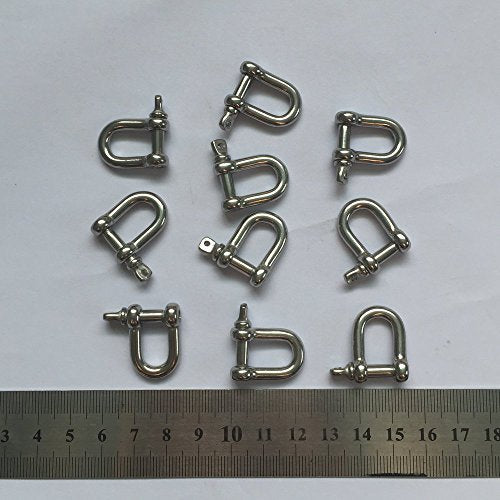 4mm Stainless Steel D-Shackle (JY-Marine) 316, 10 Pcs – Paracord Jewelry Hardware