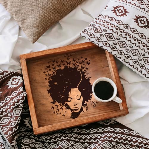 FINGERINSPIRE 9 Pcs Lady Stencils with a Brush 9 Styles Woman Face Pattern Painting Stencil Mandala Beauty Template Reusable PET Character Theme Template for Wood Wall Floor Tiles Furniture