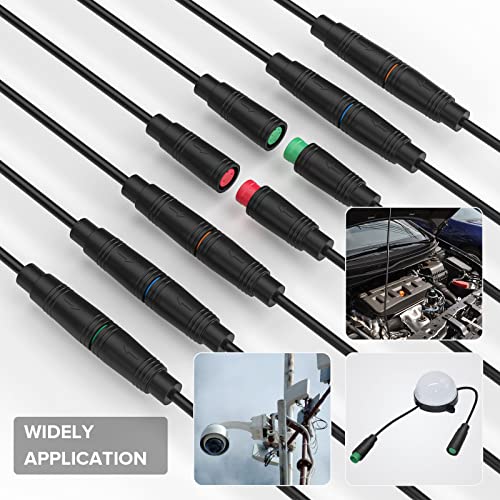 2-Pin Mini Electrical Connector Set - IP65 Waterproof, 26AWG, 20cm Extension Cable