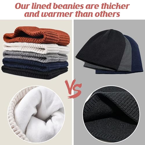 MUTKIS Beanie Hat 30% Merino Wool Knit Black – Unisex Warm Lined Winter Hat