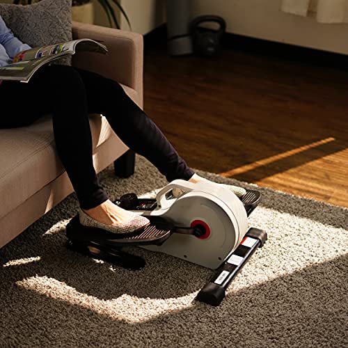 Under Desk Elliptical Machine - Compact, Quiet, Adjustable Resistance - White