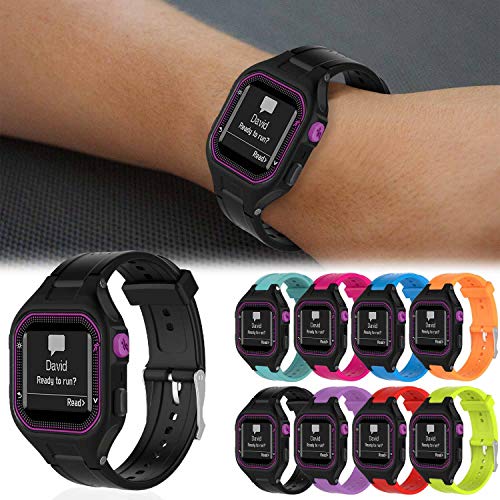 Soft Silicone Replacement Watch Band for Garmin Forerunner 25 - Small Black