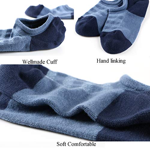 Mottee&Zconia No Show Ankle Socks 6-Pack Mesh Strips for Men, Low Cut Casual Anti-Slip Cotton