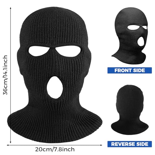 Warm Knitted Ski Mask Balaclava - Large / Black