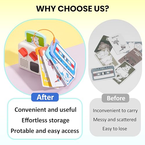 20 Reusable Plastic Card Holders with 6 Ring Loops for Yoto Cards