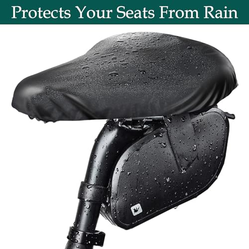 Waterproof Bike Seat Covers - 2 Pack Elastic Bicycle Saddle Protectors