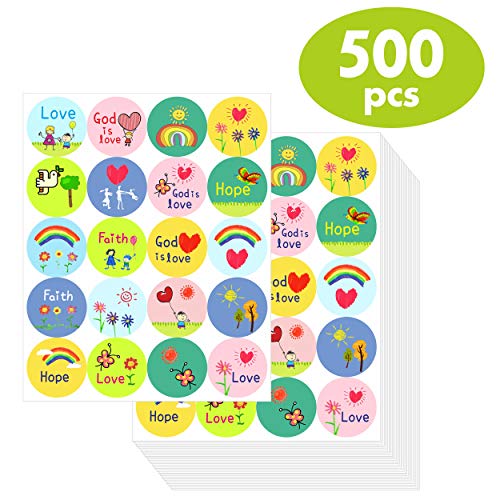 500 Kid-Drawn Christian Faith Stickers - 20 Designs