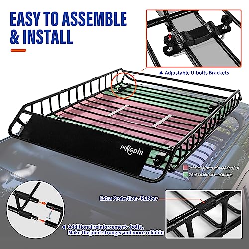 51-Inch Roof Rack Basket with Waterproof Cargo Bag & Net