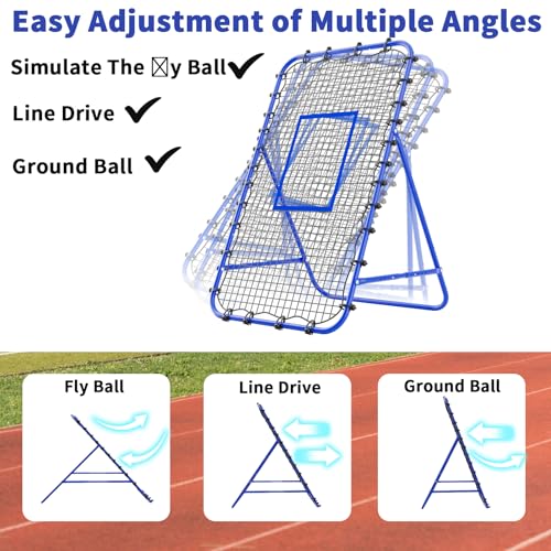7x4 FT Volleyball Rebounder Net - Blue Training Equipment