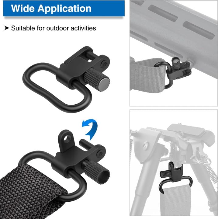 1.25 Inch Rifle Sling Swivels - EZshoot 2-Piece Set