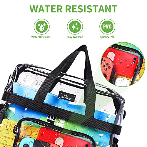 Clear Stadium Tote Bag - 12x5.5x12 Waterproof Transparent Handbag