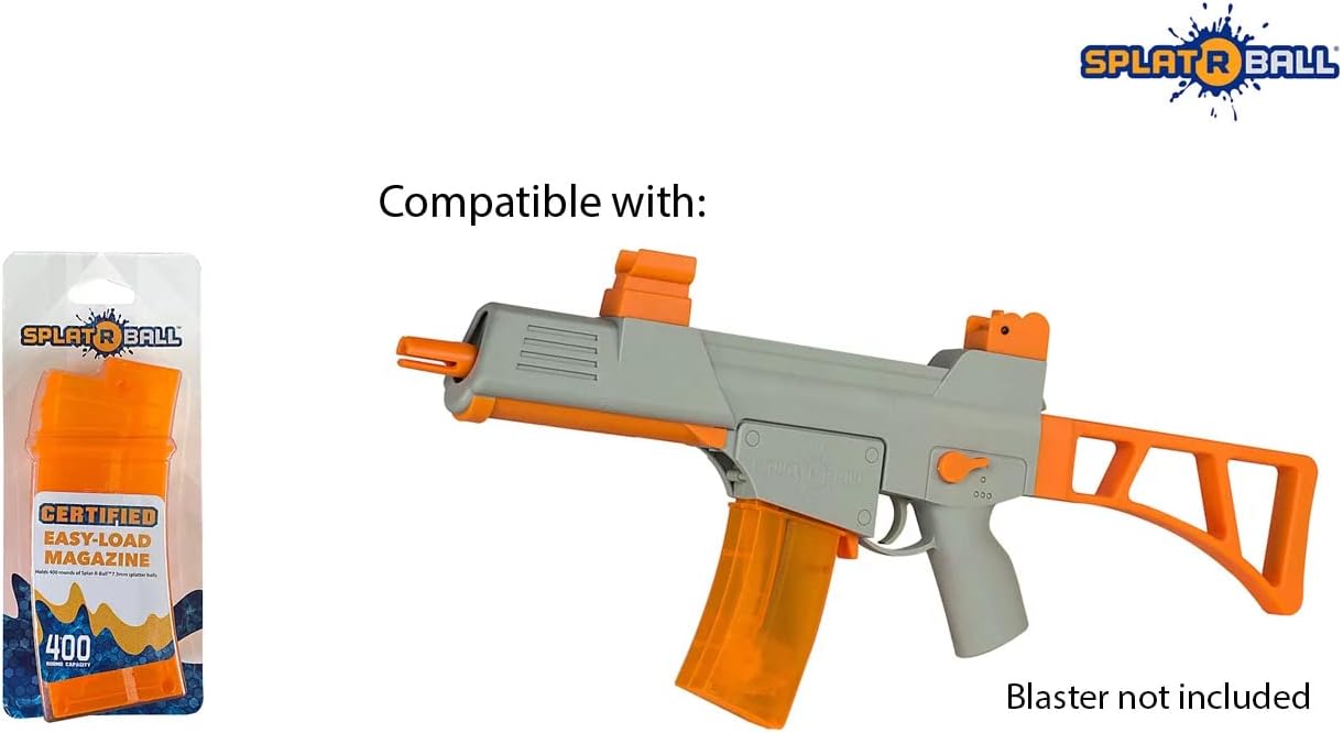 SplatRball Blaster | 400-Round Capacity Magazine - Vibrant Orange Color for Enhanced Play