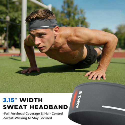 Lightweight Moisture Wicking Men's Headband - Dark Gray