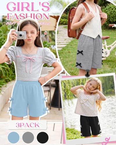 Girls Summer Shorts - 3 Pack Comfortable & Stylish