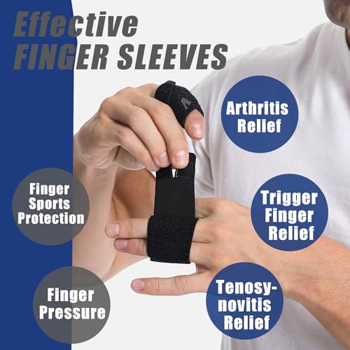 Finger Buddy Straps - Soft Fabric Splints for Single Finger Support - Medium