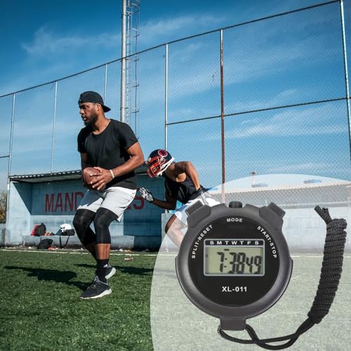 6-Pack Digital Sport Stopwatch Timer with Alarm & Date Display