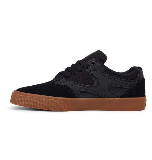 DC Men's Kalis Vulc Skateboard, Skate Shoe, Black/Black/Gum, 7.5 M US