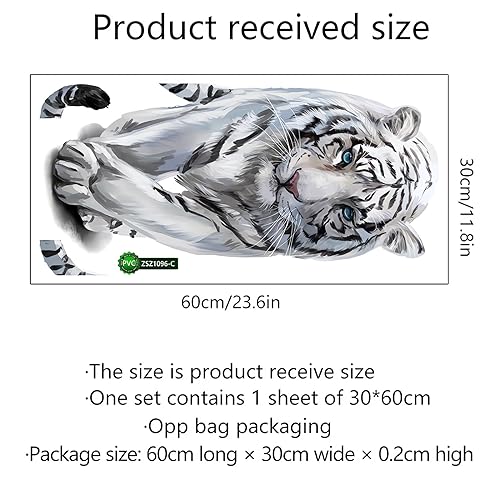 Black£¦White Spots Tiger Wall Stickers, sacinora Wild Animal Wall Decals Removable Vinyl Peel and Stick for Kids Baby Nursery Living Room Bedroom Children's Room Playroom Art Decorations