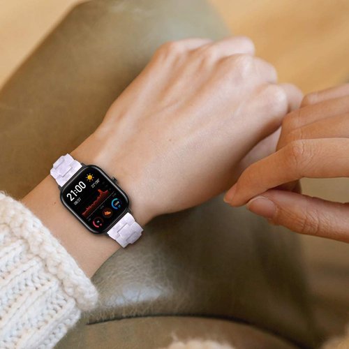 FitTurn Bands Compatible with Garmin Approach S42 Watch Replacement S20mm Stylish Bracelet Resin Strap Wristbands Breathable Wristband for Approach S42/S40/S12 Smartwatch Accessories (White)