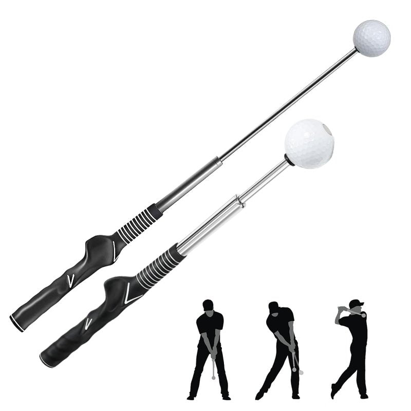ROYMADE Golf Swing Trainer Telescopic Swing Aid Warm Up for Tempo Grip Strength Right Hand Golf Training Suit for Indoor Outdoor Practice Chipping Hitting Golf Accessories