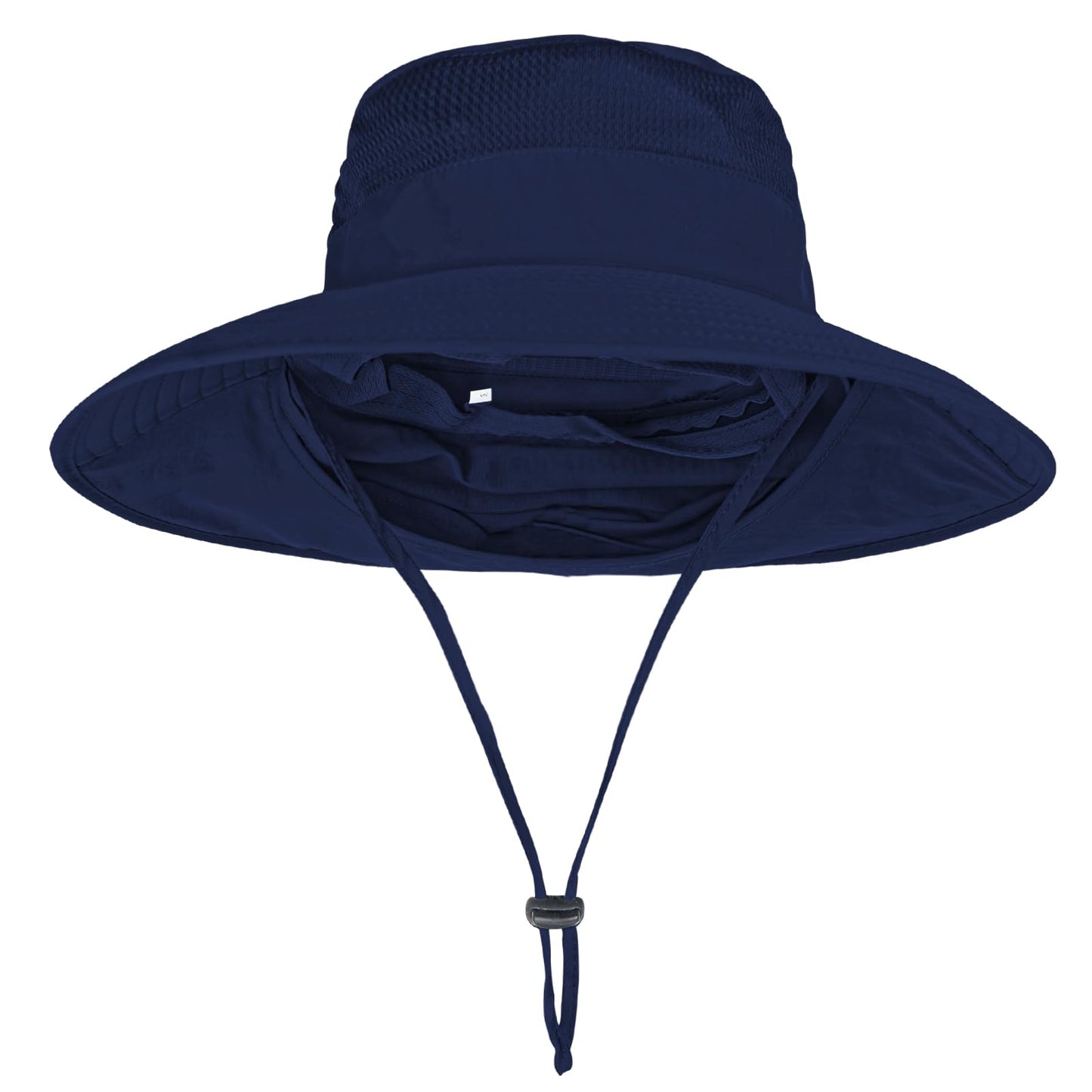 2Pack Sun Hats for Men Women Fishing Hat UPF 50+ Breathable Wide Brim Bucket Hats Summer UV Protection Safari Hat with Neck Flap Black/Navy Blue