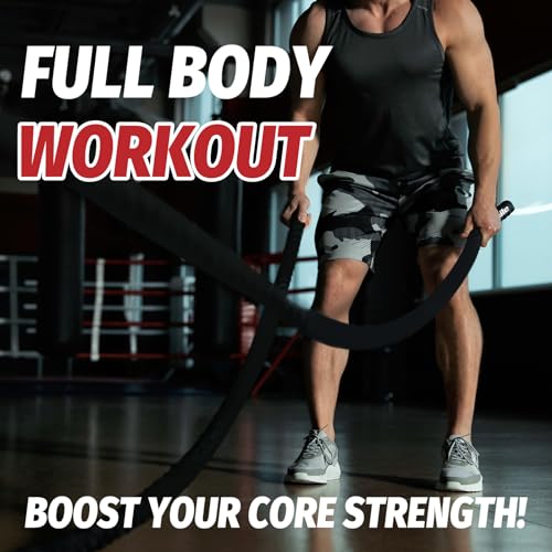30ft Battle Rope - Heavy-Duty Fitness Power Rope for Home Gym