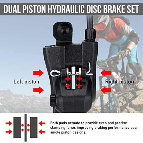 Hydraulic Disc Brake Kit - Dual Piston Calipers 160mm Rotors - Black Set