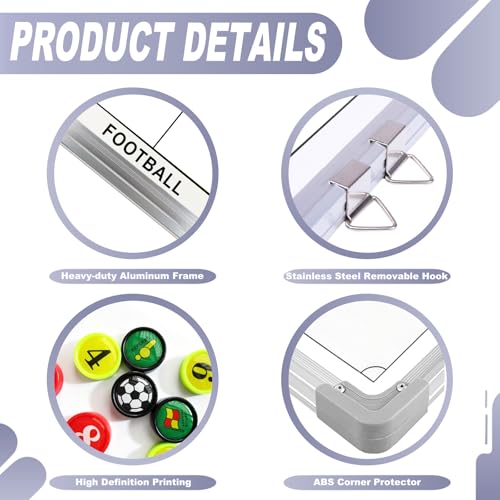 Soccer Coaching Board - Magnetic Double-Sided Tactics Board - White