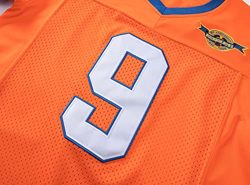 Youth Bobby Boucher #9 Football Jersey Kids 90s Cosplay Halloween Orange Medium