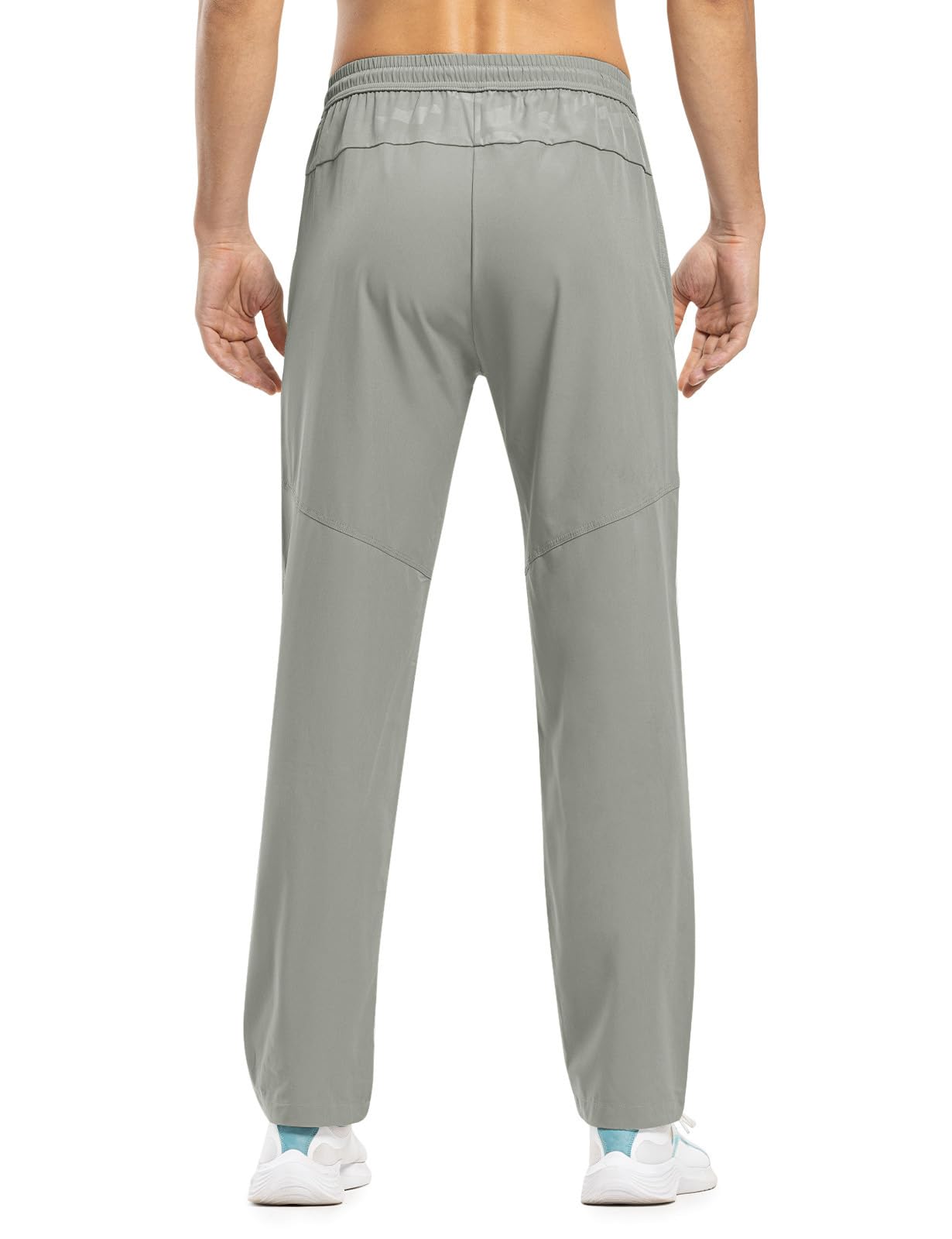 TBMPOY Men's Lightweight Hiking Pants Athletic Workout Pant Quick Dry Sweatpants Fishing Running Active Casual Medium Grey XL