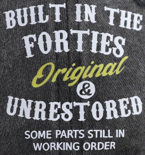 Built in the Forties Baseball Hat for Men & Women - Black Cotton, Original 90s & 80s Style