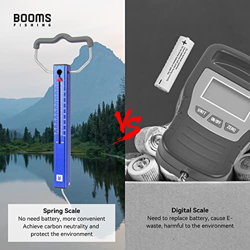 Booms Fishing TS2 Aluminum Spring Fish Scale 50 lbs, Easy Read Luggage & Tackle Weighing Tool