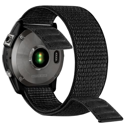 Abanen Black Hook & Loop Quick Dry 20mm Watch Band for Garmin Fenix 8 / Epix Pro / Fenix 7S-5S & Instinct 2S E