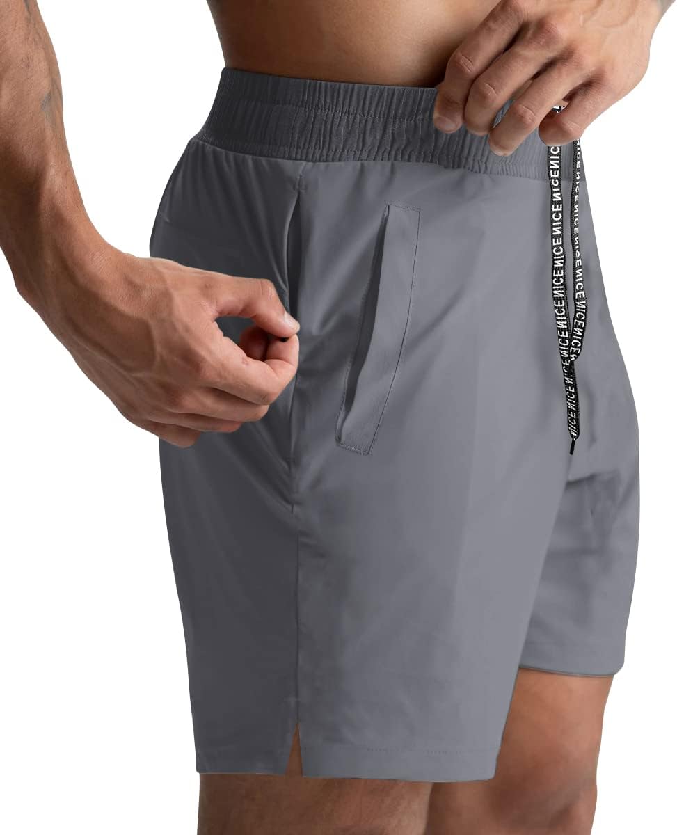 Skiennix Men's Athletic Shorts - Quick-Dry 5-Inch Lightweight Gym & Running Shorts with Pockets | 2 Pack