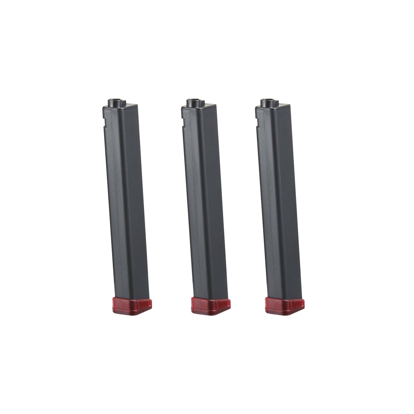 ZION ARMS PW9 120 Round 9mm Mid-Capacity Airsoft Magazine - 3 Pack (Black & Red)