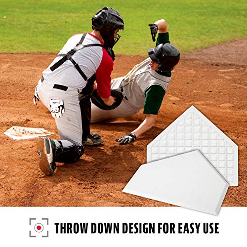 Rubber Baseball & Softball Home Plate - 17" x 17" - Weather-Resistant