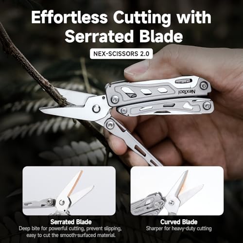 NexTool F12 Mini Multitool Keychain - 13-in-1 Compact EDC Pocket Tool, Silver