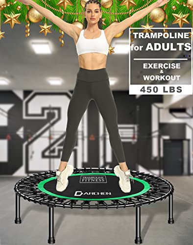 Mini Trampoline for Adults - 450 lbs Indoor Rebounder - Green