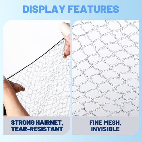 LEOBRO Black Hair Nets, 60 pcs Hair Nets for Food Service Workers, Invisible Nylon Hair Nets for Women and Men, Hairnets for Buns, 24 inches