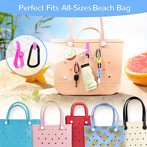 4Pcs Hooks Set for Bogg Bag - Pink Carabiner Key Chain Holder