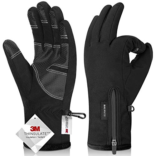 Balhvit -10℉ Waterproof Winter Gloves for Men & Women, 5-Layer Ski & Snow Glove, Black Large