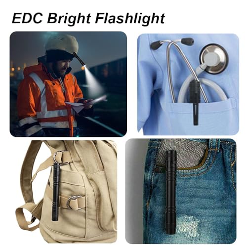 Tileon Pen Flashlight 10 PCS LED Pen Light with Clip - 2×AAA