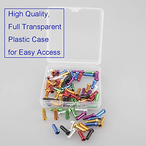 Cable End Crimps - 48 PCS Bike Brake & Shifter Tips, 8 Colors