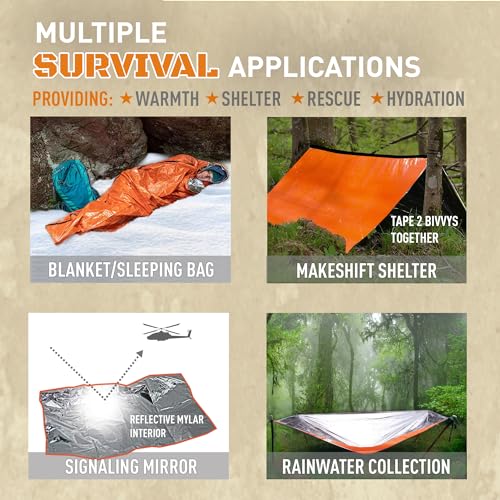 Emergency Survival Bivvy Sleeping Bag - Waterproof Mylar, Green