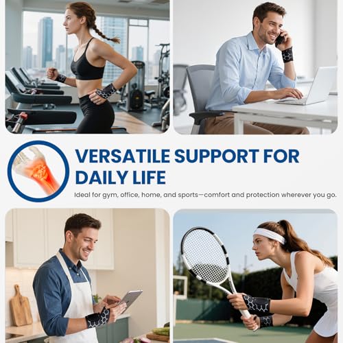 Adjustable Wrist Support Brace - Breathable Compression Wrap - Black - 1 Pack