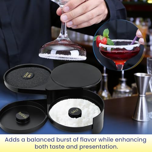 3-Tier Bar Glass Rimmer Set for Cocktails - Margarita & More