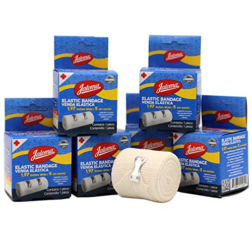 Elastic Bandage 1.97" - Comfortable Stretch Wraps, 6-Pack - White