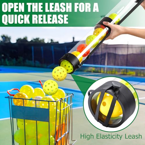 Portable Tennis and Pickleball Ball Collector Tube with Strap