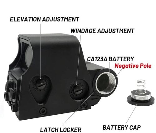 Holographic Sight 552/553 - Red/Green Dot Sight with 5 Brightness Levels | 20mm Rail Mount, Black, Metal/Plastic, Water-Resistant, Shockproof